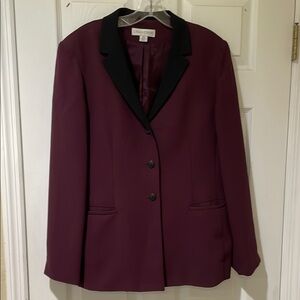 Calvin Klein Purple and Black Blazer with Tailored Fit